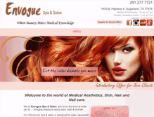 Tablet Screenshot of envoguespaandsalon.com